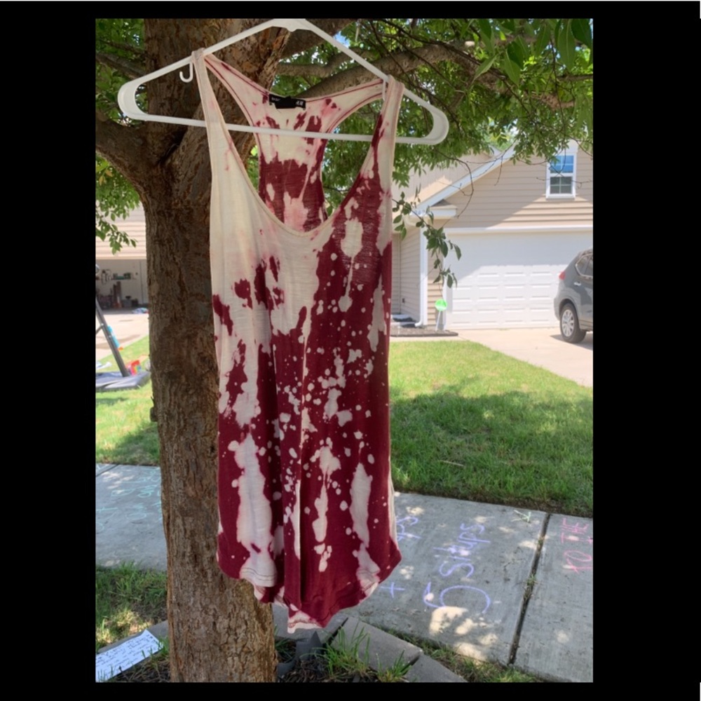 Red bleached tank top